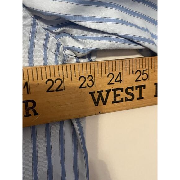 Tincati Milano Striped Dress Shirt •L• Premium Cotton Italy Blue Button Down - Picture 8 of 12